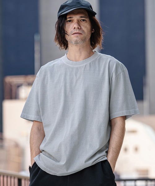 CAMBIO（カンビオ）の「mt10182- Tight Tension Pigment dye Tee ピグメント染めTシャツ(AI-261-005)（Tシャツ/カットソー・メンズ・ブラック/パープル/グレー・S/M/L）」の15枚目の写真