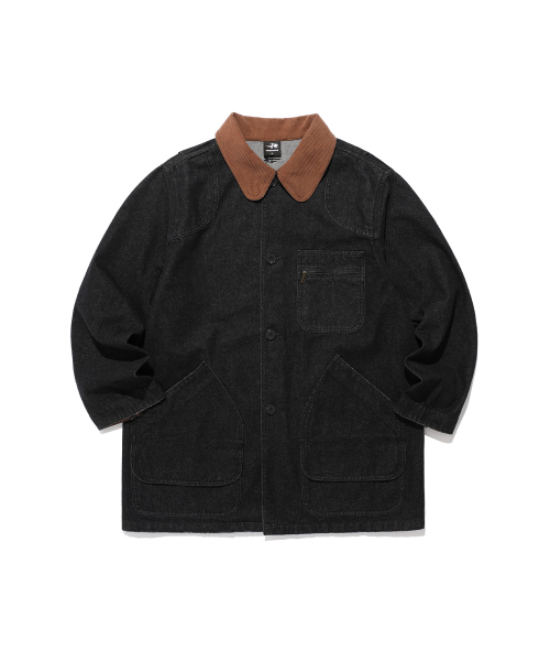 NICE GHOST CLUB(ナイスゴーストクラブ)の「DENIM WORK CAR COAT_BLACK(NG2FSUC800A)(デニムジャケット・レディース・ブラック・S/M/L)」の1枚目の写真