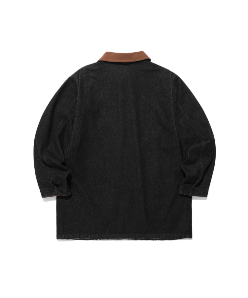 NICE GHOST CLUB(ナイスゴーストクラブ)の「DENIM WORK CAR COAT_BLACK(NG2FSUC800A)(デニムジャケット・レディース・ブラック・S/M/L)」の2枚目の写真