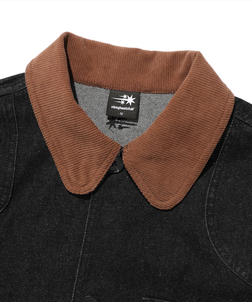 NICE GHOST CLUB(ナイスゴーストクラブ)の「DENIM WORK CAR COAT_BLACK(NG2FSUC800A)(デニムジャケット・レディース・ブラック・S/M/L)」の3枚目の写真