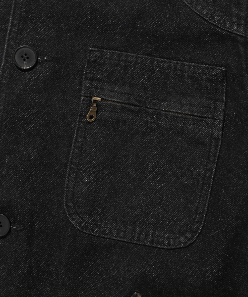 NICE GHOST CLUB(ナイスゴーストクラブ)の「DENIM WORK CAR COAT_BLACK(NG2FSUC800A)(デニムジャケット・レディース・ブラック・S/M/L)」の5枚目の写真