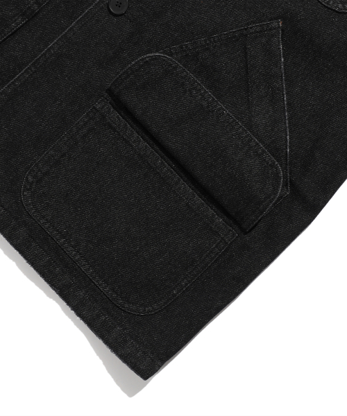 NICE GHOST CLUB(ナイスゴーストクラブ)の「DENIM WORK CAR COAT_BLACK(NG2FSUC800A)(デニムジャケット・レディース・ブラック・S/M/L)」の7枚目の写真