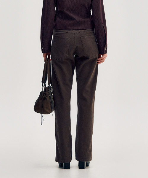 KIMZISU(キムジス)の「Two-Tone Straight Washed Pants _ BROWN(デニムパンツ・レディース・ブラウン・S/M/L)」の4枚目の写真