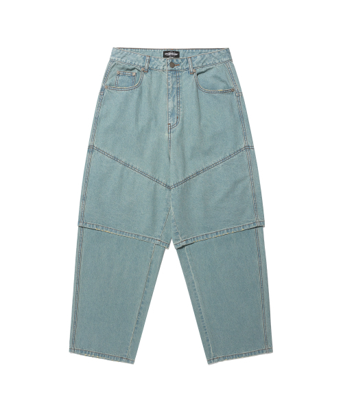 NICE GHOST CLUB(ナイスゴーストクラブ)の「LAYERED WASHED JEANS_LIGHT BLUE(NG2FSUD100A)(デニムパンツ・レディース・その他・S/M/L)」の1枚目の写真