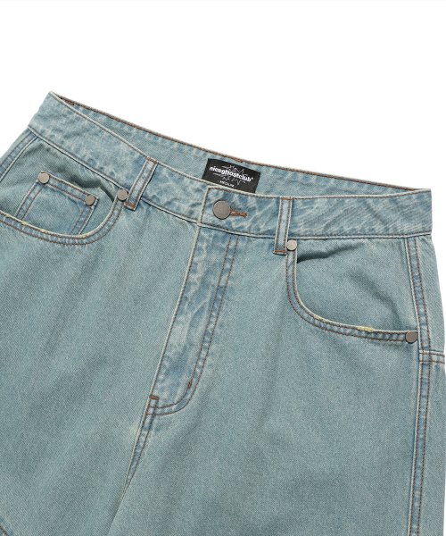 NICE GHOST CLUB(ナイスゴーストクラブ)の「LAYERED WASHED JEANS_LIGHT BLUE(NG2FSUD100A)(デニムパンツ・レディース・その他・S/M/L)」の3枚目の写真