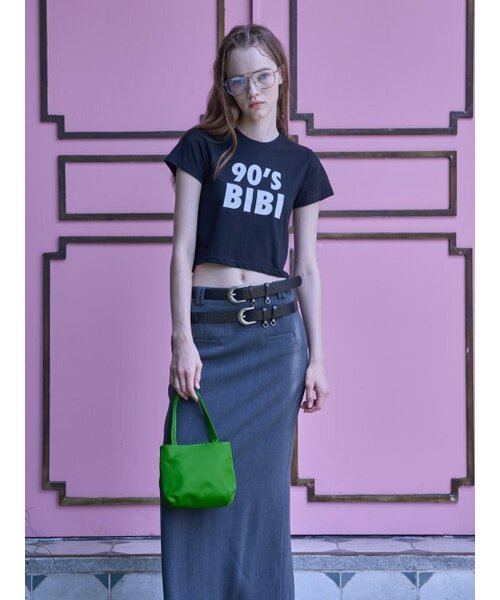 320SHOWROOM(320ショールーム)の「Semi Crop BIBI printing Short Tshirts Black(Tシャツ/カットソー・レディース・その他・FREE)」の2枚目の写真