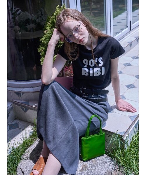 320SHOWROOM(320ショールーム)の「Semi Crop BIBI printing Short Tshirts Black(Tシャツ/カットソー・レディース・その他・FREE)」の3枚目の写真