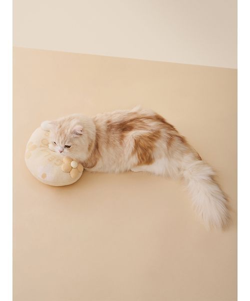 gelato pique（ジェラートピケ）の「【CAT&DOG】スムーズィーフラワーモチーフニットピロー（リード/ハーネス/首輪・レディース・ブルー/イエロー・F）」の5枚目の写真