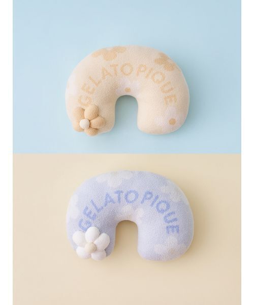 gelato pique（ジェラートピケ）の「【CAT&DOG】スムーズィーフラワーモチーフニットピロー（リード/ハーネス/首輪・レディース・ブルー/イエロー・F）」の11枚目の写真