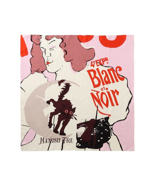 ROPE'（ロペ）の「ロートレックシルクスカーフ/Lサイズ（バンダナ/スカーフ・レディース・ライトグレー/キナリ/ピンク・FREE）」の3枚目の写真