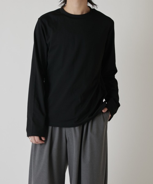 Lui's（ルイス）の「シャインベーシックカットソー（Tシャツ/カットソー・メンズ・ブラック/チャコールグレー/ホワイト・M/S）」の2枚目の写真