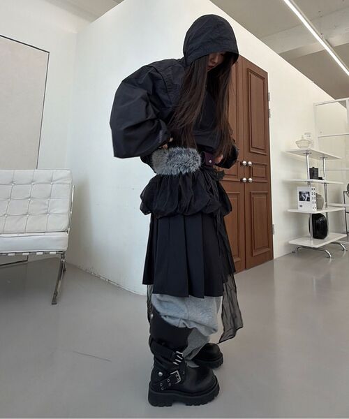 BLACKPURPLE(ブラックパープル)の「ベントルナイロンウィンドブレーカージャケット Vantor Nylon Windbreaker Jacket_Black(ナイロンジャケット・レディース・ブラック・FREE)」の6枚目の写真
