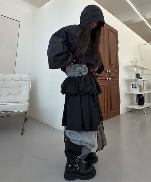 BLACKPURPLE(ブラックパープル)の「ベントルナイロンウィンドブレーカージャケット Vantor Nylon Windbreaker Jacket_Black(ナイロンジャケット・レディース・ブラック・FREE)」の12枚目の写真