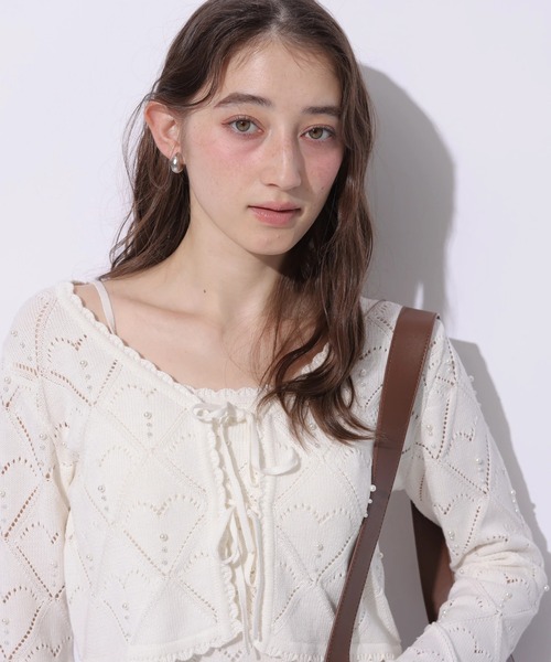 Rirandture(リランドチュール)の「ハートパターンニットキャミ(ニット/セーター・レディース・ライトイエロー/オフホワイト/ブラック・2)」の9枚目の写真