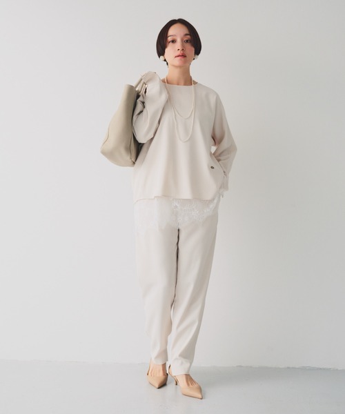 PUAL CE CIN（ピュアルセシン）の「【＠noricorico102企画】サテン×レース レイヤードキャミソール（キャミソール・レディース・ブラック/クリーム・FREE）」の7枚目の写真