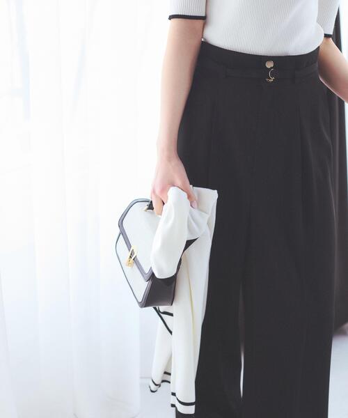 PROPORTION BODY DRESSING(プロポーションボディドレッシング)の「ベルト付きワイドパンツ / 1216130209(その他パンツ・レディース・オフホワイト/ブラック・MEDIUM/P/S)」の5枚目の写真