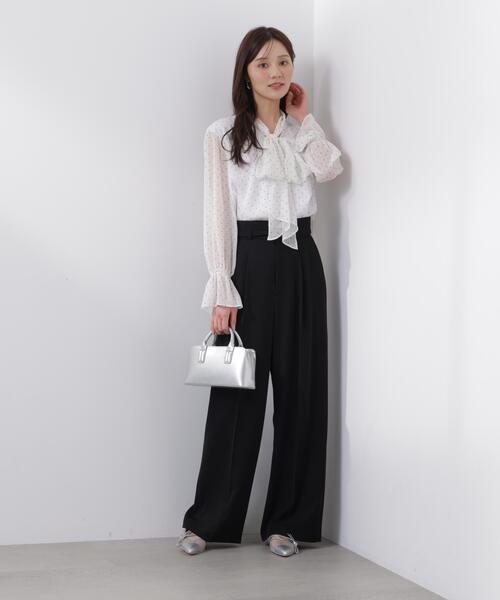 PROPORTION BODY DRESSING(プロポーションボディドレッシング)の「ベルト付きワイドパンツ / 1216130209(その他パンツ・レディース・オフホワイト/ブラック・MEDIUM/P/S)」の9枚目の写真