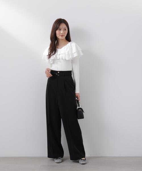 PROPORTION BODY DRESSING(プロポーションボディドレッシング)の「ベルト付きワイドパンツ / 1216130209(その他パンツ・レディース・オフホワイト/ブラック・MEDIUM/P/S)」の13枚目の写真