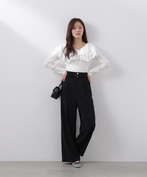 PROPORTION BODY DRESSING(プロポーションボディドレッシング)の「ベルト付きワイドパンツ / 1216130209(その他パンツ・レディース・オフホワイト/ブラック・MEDIUM/P/S)」の14枚目の写真