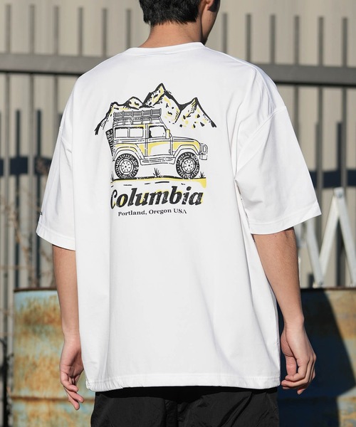 Columbia（コロンビア）の「columbia/コロンビア リラックスフィットラッシュユーティリティショートスリーブTシャツ ムラサキ限定 PM0938（Tシャツ/カットソー・メンズ・杢グレー/ホワイト×イエロー/ブラック×グレー・M/S/XL/L）」の2枚目の写真