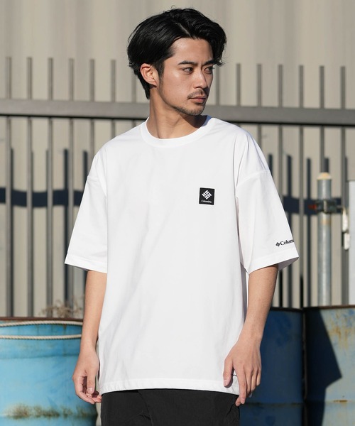 Columbia（コロンビア）の「columbia/コロンビア リラックスフィットラッシュユーティリティショートスリーブTシャツ ムラサキ限定 PM0938（Tシャツ/カットソー・メンズ・杢グレー/ホワイト×イエロー/ブラック×グレー・M/S/XL/L）」の4枚目の写真