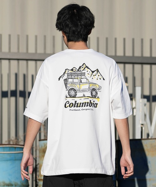 Columbia（コロンビア）の「columbia/コロンビア リラックスフィットラッシュユーティリティショートスリーブTシャツ ムラサキ限定 PM0938（Tシャツ/カットソー・メンズ・杢グレー/ホワイト×イエロー/ブラック×グレー・M/S/XL/L）」の5枚目の写真