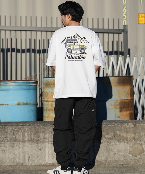 Columbia（コロンビア）の「columbia/コロンビア リラックスフィットラッシュユーティリティショートスリーブTシャツ ムラサキ限定 PM0938（Tシャツ/カットソー・メンズ・杢グレー/ホワイト×イエロー/ブラック×グレー・M/S/XL/L）」の7枚目の写真