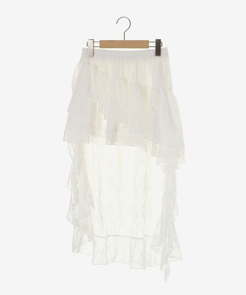 MAJESTIC LEGON(マジェスティックレゴン)の「アシメレースミニスカパン(スカート・レディース・ブラック/オフホワイト・MEDIUM)」の14枚目の写真