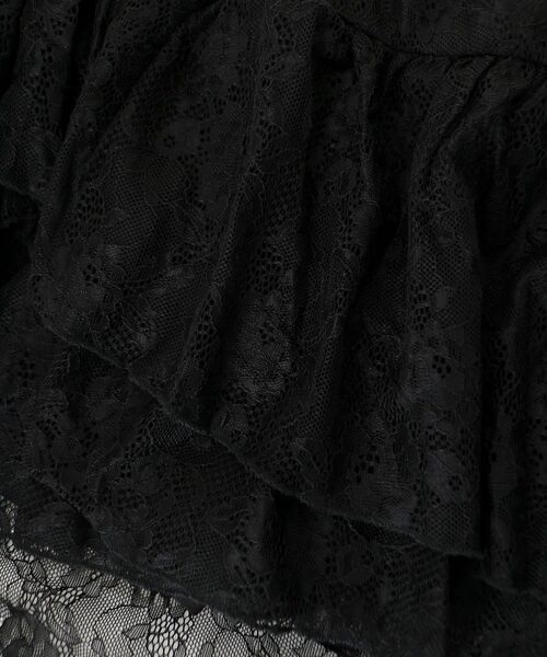 MAJESTIC LEGON(マジェスティックレゴン)の「アシメレースミニスカパン(スカート・レディース・ブラック/オフホワイト・MEDIUM)」の5枚目の写真