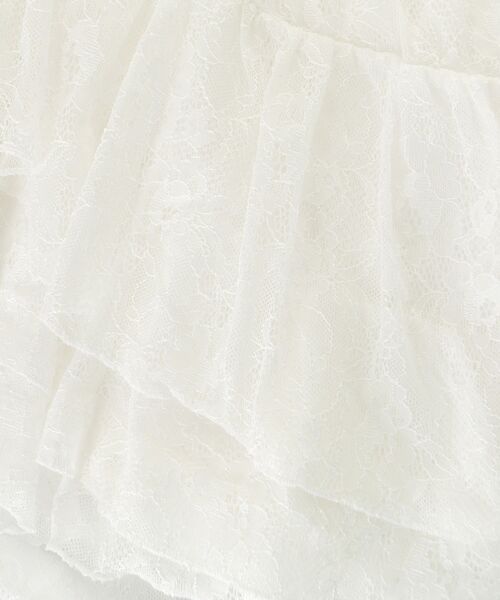 MAJESTIC LEGON(マジェスティックレゴン)の「アシメレースミニスカパン(スカート・レディース・ブラック/オフホワイト・MEDIUM)」の6枚目の写真