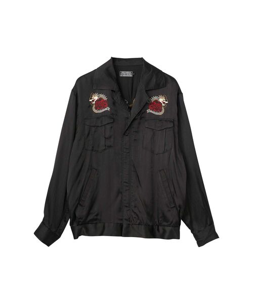 HYSTERIC GLAMOUR（ヒステリックグラマー）の「DRAGON FLAME刺繍 スーベニアシャツ（シャツ/ブラウス・メンズ・ブラック/グリーン/ネイビー・SMALL/MEDIUM/LARGE/X-LARGE）」の2枚目の写真