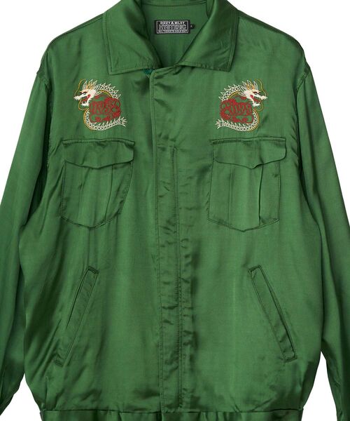 HYSTERIC GLAMOUR（ヒステリックグラマー）の「DRAGON FLAME刺繍 スーベニアシャツ（シャツ/ブラウス・メンズ・ブラック/グリーン/ネイビー・SMALL/MEDIUM/LARGE/X-LARGE）」の5枚目の写真