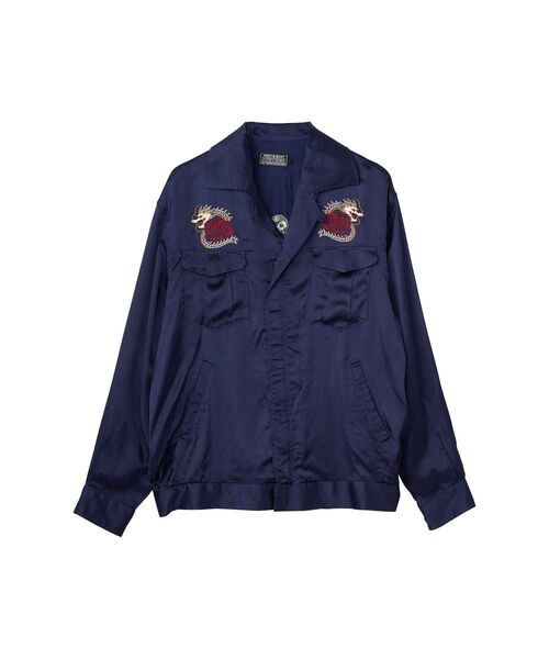 HYSTERIC GLAMOUR（ヒステリックグラマー）の「DRAGON FLAME刺繍 スーベニアシャツ（シャツ/ブラウス・メンズ・ブラック/グリーン/ネイビー・SMALL/MEDIUM/LARGE/X-LARGE）」の7枚目の写真