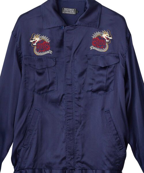 HYSTERIC GLAMOUR（ヒステリックグラマー）の「DRAGON FLAME刺繍 スーベニアシャツ（シャツ/ブラウス・メンズ・ブラック/グリーン/ネイビー・SMALL/MEDIUM/LARGE/X-LARGE）」の8枚目の写真