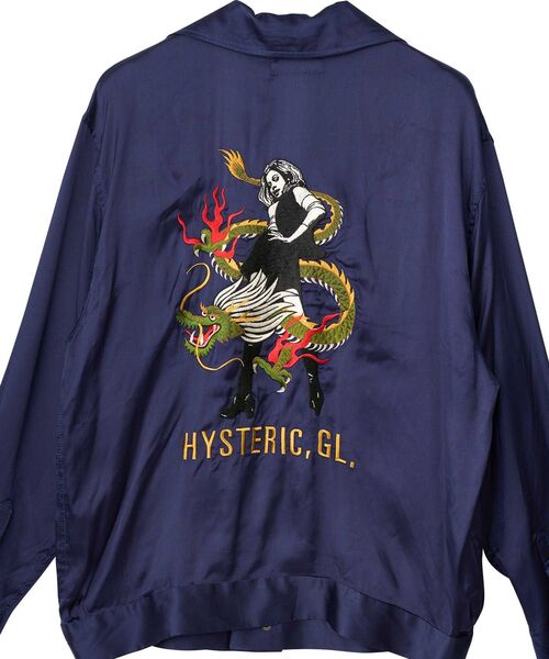 HYSTERIC GLAMOUR（ヒステリックグラマー）の「DRAGON FLAME刺繍 スーベニアシャツ（シャツ/ブラウス・メンズ・ブラック/グリーン/ネイビー・SMALL/MEDIUM/LARGE/X-LARGE）」の9枚目の写真