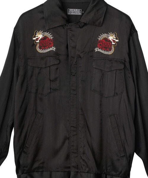 HYSTERIC GLAMOUR（ヒステリックグラマー）の「DRAGON FLAME刺繍 スーベニアシャツ（シャツ/ブラウス・メンズ・ブラック/グリーン/ネイビー・SMALL/MEDIUM/LARGE/X-LARGE）」の12枚目の写真