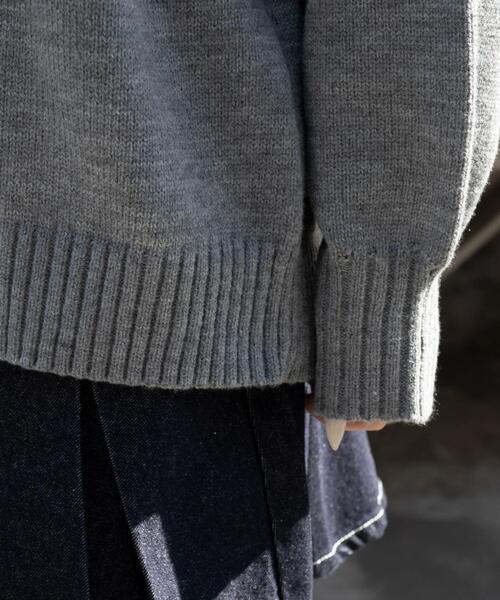 WEGO（ウィゴー）の「WEGO/【26年春新作】シャツドッキングニットプルオーバー（ニット/セーター・レディース・杢グレー/ネイビー・FREE）」の20枚目の写真