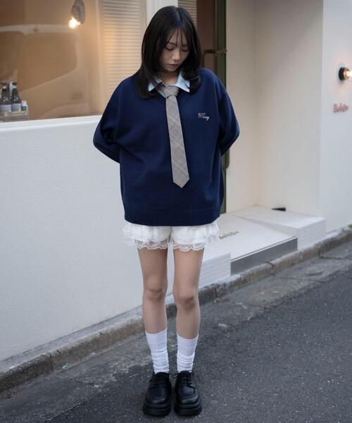 WEGO（ウィゴー）の「WEGO/【26年春新作】シャツドッキングニットプルオーバー（ニット/セーター・レディース・杢グレー/ネイビー・FREE）」の11枚目の写真