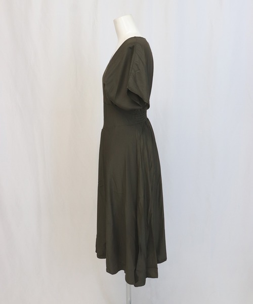 OSYAREVO(オシャレボ)の「ワンピース ロング丈 カシュクール 半袖(ワンピース・レディース・チャコール・ONESIZE)」の2枚目の写真