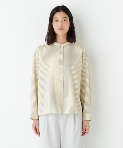 human woman(ヒューマンウーマン)の「◆ストライプ形態安定ボックスブラウス(シャツ/ブラウス・レディース・イエロー系その他4/ブルー系その他3・MEDIUM)」の16枚目の写真