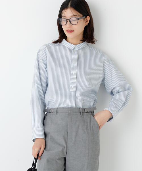 human woman(ヒューマンウーマン)の「◆ストライプ形態安定ボックスブラウス(シャツ/ブラウス・レディース・イエロー系その他4/ブルー系その他3・MEDIUM)」の12枚目の写真