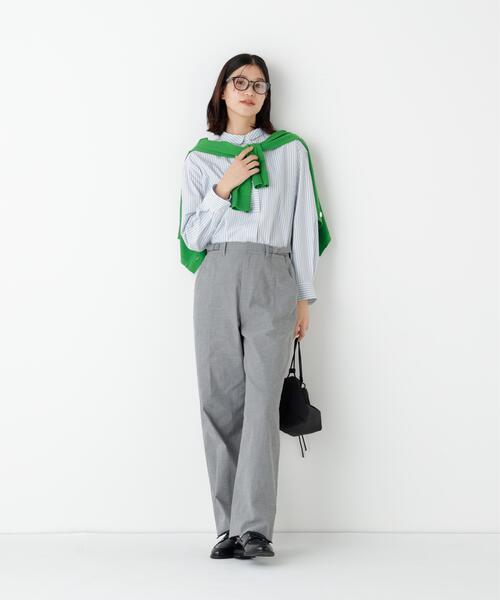 human woman(ヒューマンウーマン)の「◆ストライプ形態安定ボックスブラウス(シャツ/ブラウス・レディース・イエロー系その他4/ブルー系その他3・MEDIUM)」の11枚目の写真