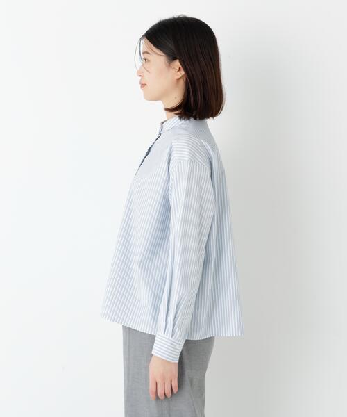 human woman(ヒューマンウーマン)の「◆ストライプ形態安定ボックスブラウス(シャツ/ブラウス・レディース・イエロー系その他4/ブルー系その他3・MEDIUM)」の9枚目の写真