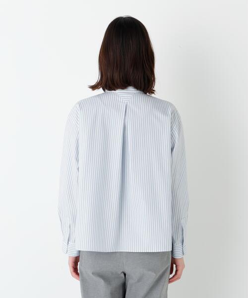 human woman(ヒューマンウーマン)の「◆ストライプ形態安定ボックスブラウス(シャツ/ブラウス・レディース・イエロー系その他4/ブルー系その他3・MEDIUM)」の3枚目の写真