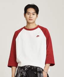 NIKE（ナイキ）の「ナイキ スポーツウェア クラブ メンズ 3/4スリーブ ラグラン トップ / Nike Sportswear Club Men's 3/4-Sleeve Raglan Top IF0756-613 Team Crimson（Tシャツ/カットソー）」