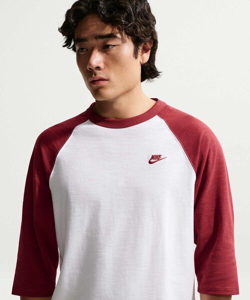 NIKE(ナイキ)の「ナイキ スポーツウェア クラブ メンズ 3/4スリーブ ラグラン トップ / Nike Sportswear Club Men's 3/4-Sleeve Raglan Top IF0756-613 Team Crimson(Tシャツ/カットソー・メンズ・レッド系その他・XL/L/2XL/M/S)」の10枚目の写真