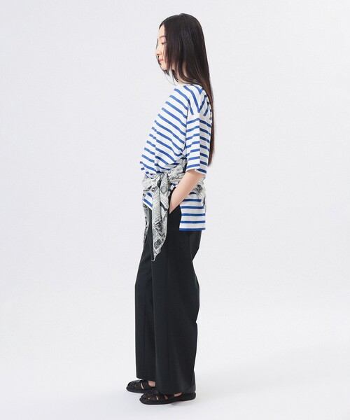 BEAMS BOY(ビームスボーイ)の「ボーダー ビッグ ショートスリーブ(Tシャツ/カットソー・レディース・オフホワイト/ホワイト系その他7/ネイビー・ONE SIZE)」の9枚目の写真