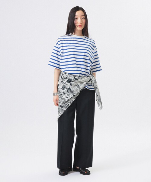 BEAMS BOY(ビームスボーイ)の「ボーダー ビッグ ショートスリーブ(Tシャツ/カットソー・レディース・オフホワイト/ホワイト系その他7/ネイビー・ONE SIZE)」の11枚目の写真