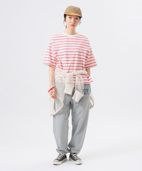 BEAMS BOY(ビームスボーイ)の「ボーダー ビッグ ショートスリーブ(Tシャツ/カットソー・レディース・オフホワイト/ホワイト系その他7/ネイビー・ONE SIZE)」の20枚目の写真
