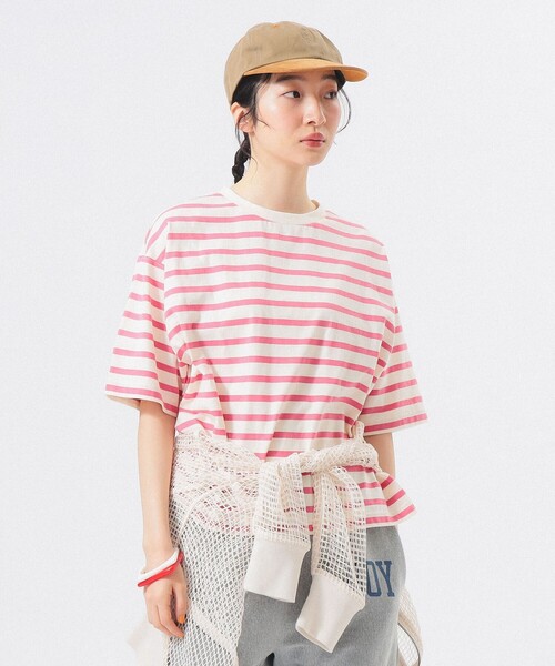 BEAMS BOY(ビームスボーイ)の「ボーダー ビッグ ショートスリーブ(Tシャツ/カットソー・レディース・オフホワイト/ホワイト系その他7/ネイビー・ONE SIZE)」の21枚目の写真